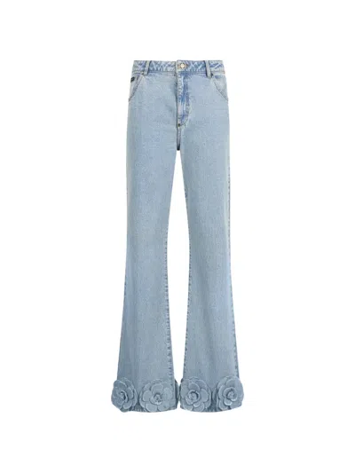 Philipp Plein Strass-embellished Floral-appliqué In Blue