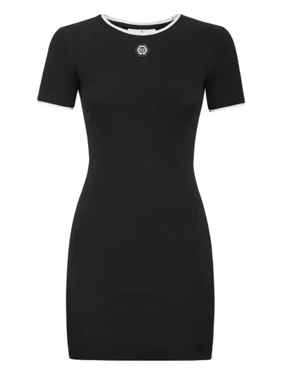 Philipp Plein Stretch-cotton Dress In Black