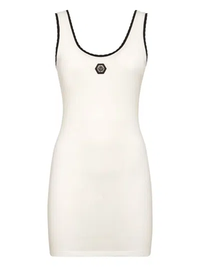 Philipp Plein Stretch-cotton Dress In White