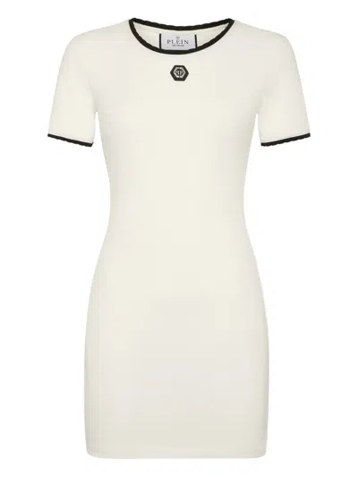 Philipp Plein Stretch-cotton Dress In White