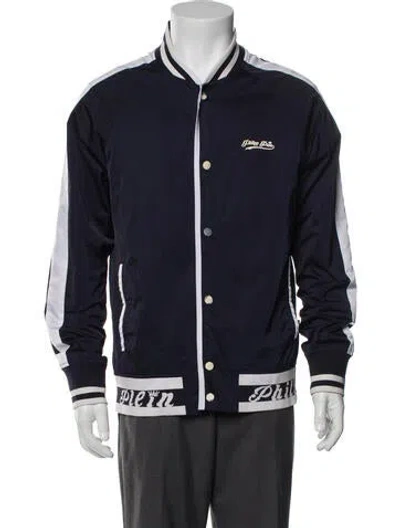 Pre-owned Philipp Plein Striped Bomber Jacket In Blue
