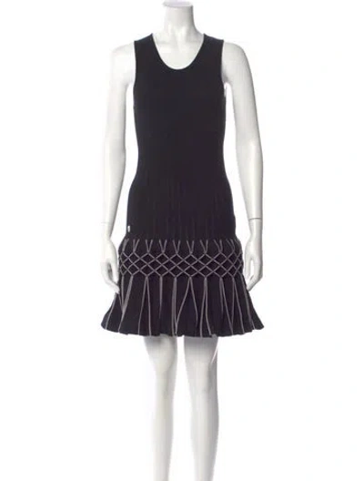 Pre-owned Philipp Plein Striped Mini Dress In Black