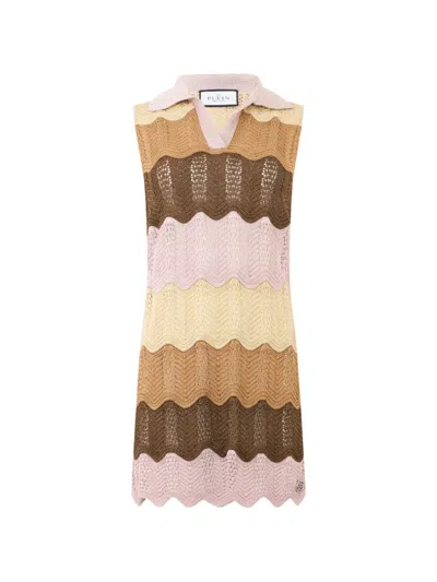 Philipp Plein Striped Mini Dress In Multi