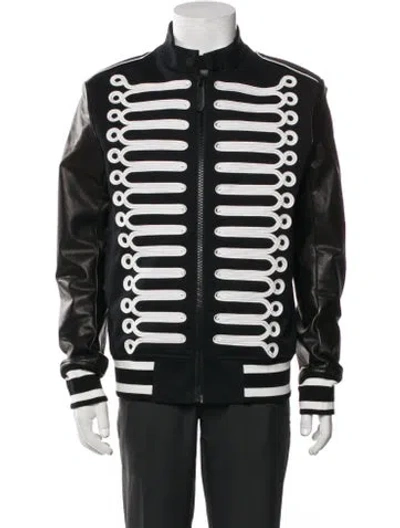 Pre-owned Philipp Plein Striped Puffer Coat In Black