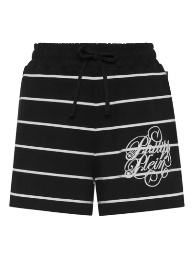 Philipp Plein Striped Shorts In Black