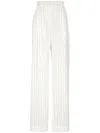 Philipp Plein Cady Crystal-pinstripe Trousers In 白色