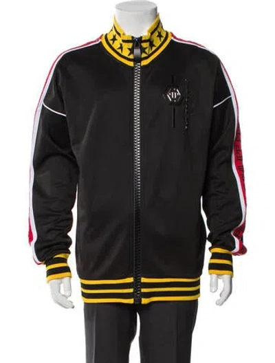 Pre-owned Philipp Plein Striped Varsity Jacket In Black