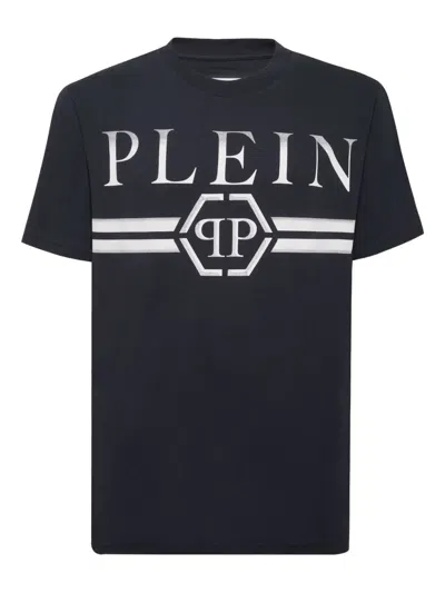 Philipp Plein Stripes T-shirt In Black