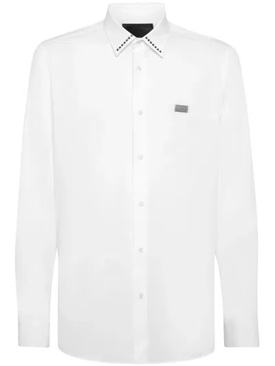 PHILIPP PLEIN STUD-DETAILING POPLIN SHIRT