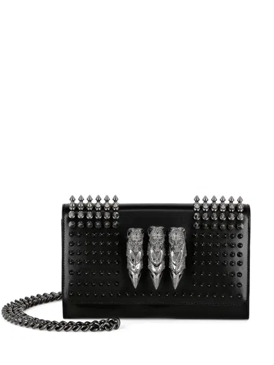 Philipp Plein Stud-embellished Leather Clutch Bag In Black
