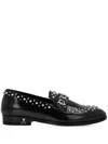 Philipp Plein Stud-embellished Leather Loafers In Black
