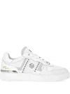 Philipp Plein Stud-embellished Low-top Sneakers In White