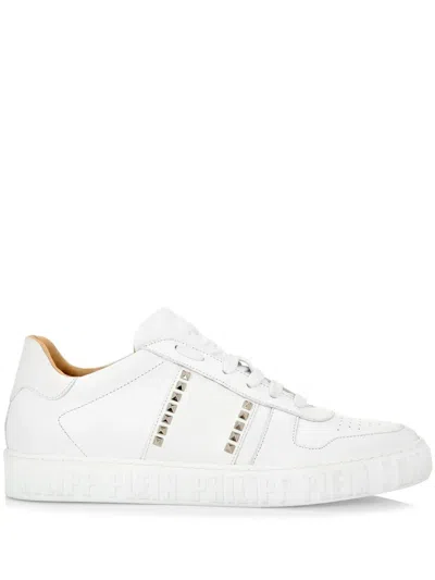 Philipp Plein Stud-embellished Low-top Sneakers In White