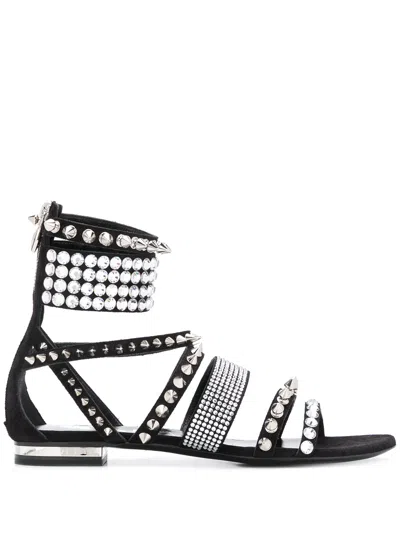 Philipp Plein Studded 25mm Sandals In Black