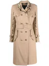 Philipp Plein Studded Belted Trench Coat In Neutrals