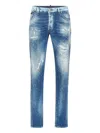 Philipp Plein Studded Distressed Jeans In Blue