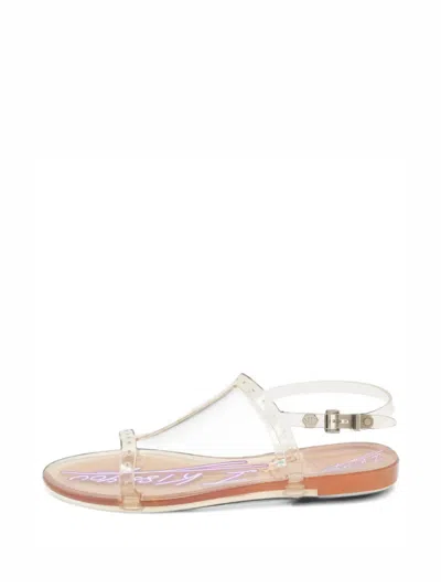 Pre-owned Philipp Plein Studded T-strap Sandals In Neutrals
