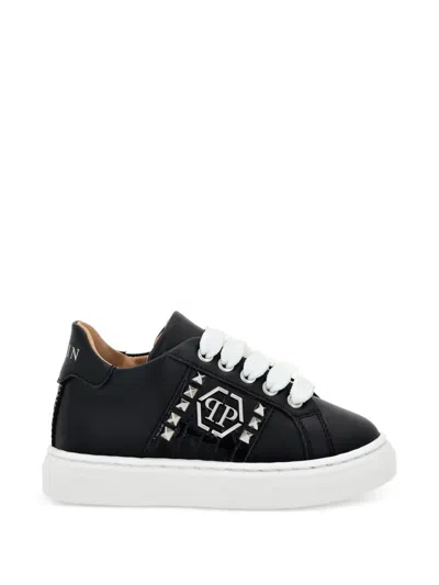 Philipp Plein 스터드 장식 레더 스니커즈 In Black