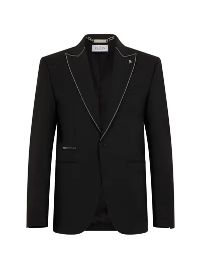 Philipp Plein Stud-embellished Regular-fit Blazer In Black