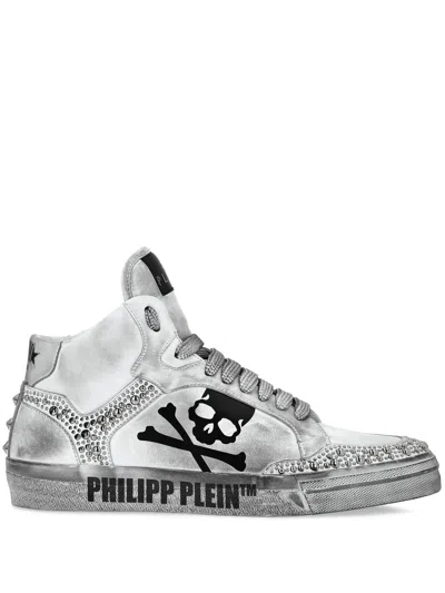Philipp Plein Studs Retrokickz Tm Sneakers In White