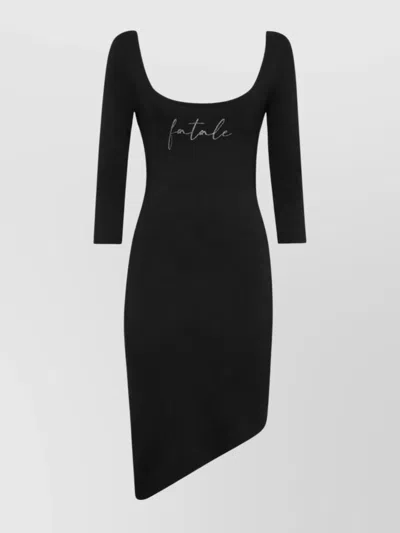 Philipp Plein Stylish Dress With Embroidered Detail And Sleeves In Black