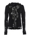 Philipp Plein Akhya Hoodie With Sequined Tulle In Black