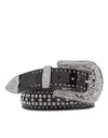 Philipp Plein Suede Belt Stones In Black