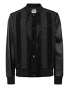 Philipp Plein Suede Bomber Jacket Ls Strass In Black