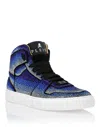 Philipp Plein Suede Hi-top Sneakers Strass Studs