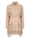 Philipp Plein Suede Jacket Gothic Plein In Beige