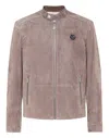 Philipp Plein Suede Padded Jacket In Pink