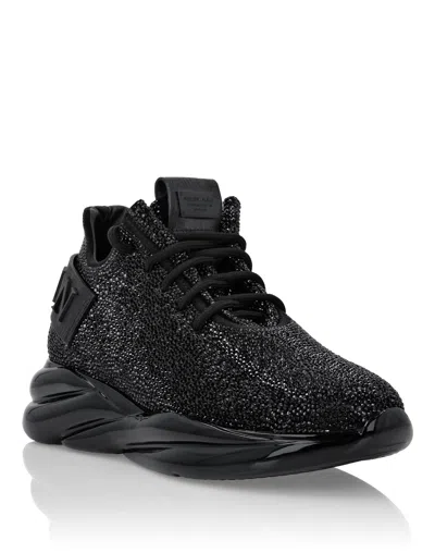 Philipp Plein Suede Runner Skywalker Stones In Black