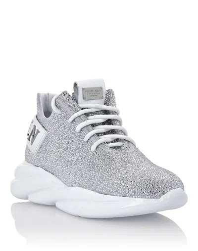 Philipp Plein Suede Runner Skywalker Stones In White