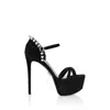 Shop Philipp Plein Suede Stud-embellished Platform Sandals In Black