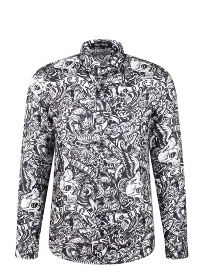 Philipp Plein Silk Shirt Sugar Daddy Cut Ls Tattoo Shirt In Multi