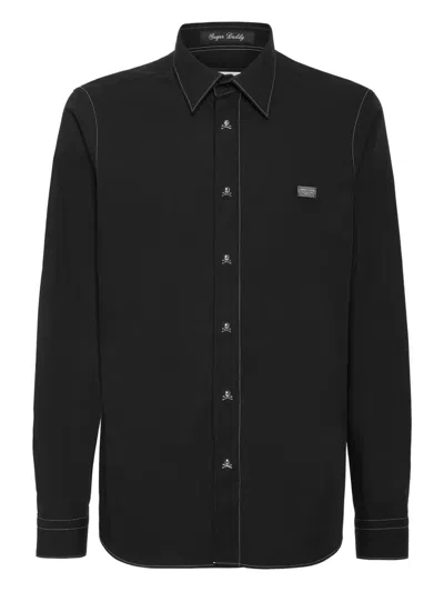 Philipp Plein Sugar Daddy Long-sleeved Shirt In Black