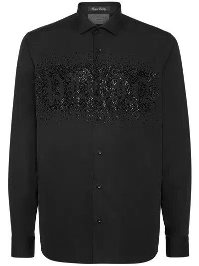 Philipp Plein Sugar Daddy Rhinestone-embellished Shirt In Schwarz