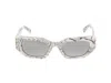 Philipp Plein Silver Mirror Rectangular Ladies Sunglasses Spp066m 09yl 51 In Gray