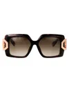 Philipp Plein Avana Scura Lucida Titanium Sunglasses In Brown
