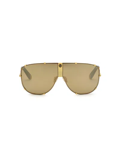 Philipp Plein Sunglasses Aviator Plein Stud In Gold