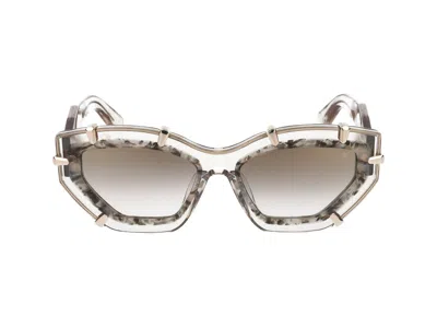 Philipp Plein Sunglasses In Beige Transparent Glossy