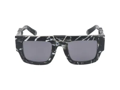 Philipp Plein Sunglasses In Black Marbled