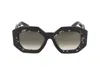 Philipp Plein Geometric-frame Sunglasses In Glossy Black