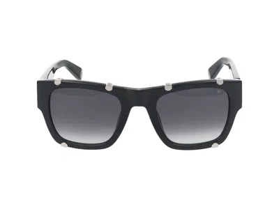 Philipp Plein Sunglasses In Glossy Black