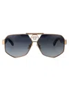 Philipp Plein Plein Badge Sunglasses In Gold Black