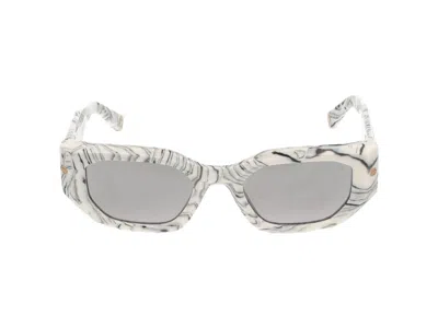 Philipp Plein Sunglasses In Marbled Ivory