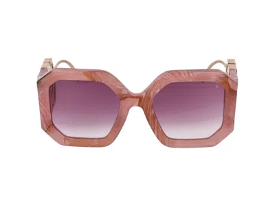 Philipp Plein Sunglasses In Opaline Pink+marbled Pink