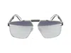 Philipp Plein Sunglasses In Palladium Polished W/parts Black Semi-glossy