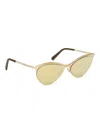 Philipp Plein Paris Cat Eye Ladies Sunglasses P18a-wes0046-pxv037n-ggxa In Gold