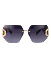 Philipp Plein Plein Hera Sunglasses In Rose Gold Blue